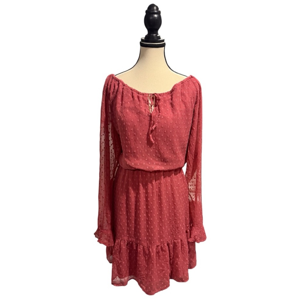 Flowy Ruffle Hem Dress with Stretch Waist - Size: XL